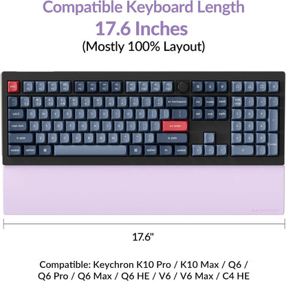 Silicone Wrist Rest for K10 Pro / K10 Max/ K10 HE / Q6 / Q6 Pro / Q6 Max / Q6 HE / V6 / V6 Max, 17.6" Non-Slip Palm Rest, 100% Full-Sized Mechanical Keyboards Support with Typing Pain Relief