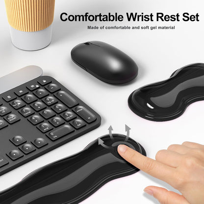 Gel Keyboard and Mouse Wrist Rest Set, Comfort Ergonomic Wrist Support, for Wrist Pain Relief, Computer Keyboard Wrist Rest (Transparent)