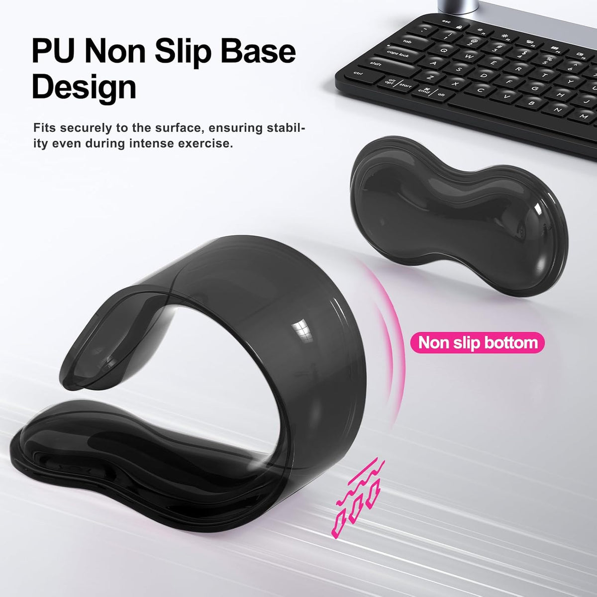 Gel Keyboard and Mouse Wrist Rest Set, Comfort Ergonomic Wrist Support, for Wrist Pain Relief, Computer Keyboard Wrist Rest (Transparent)