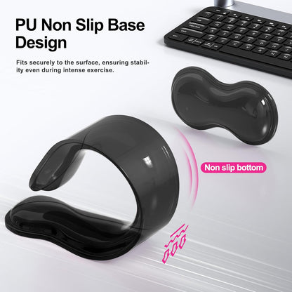 Gel Keyboard and Mouse Wrist Rest Set, Comfort Ergonomic Wrist Support, for Wrist Pain Relief, Computer Keyboard Wrist Rest (Transparent)