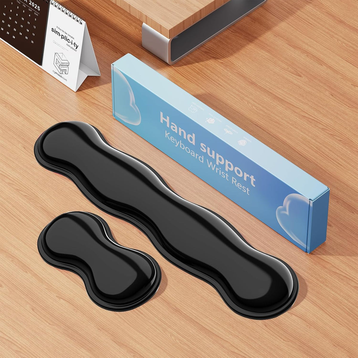 Gel Keyboard and Mouse Wrist Rest Set, Comfort Ergonomic Wrist Support, for Wrist Pain Relief, Computer Keyboard Wrist Rest (Transparent)