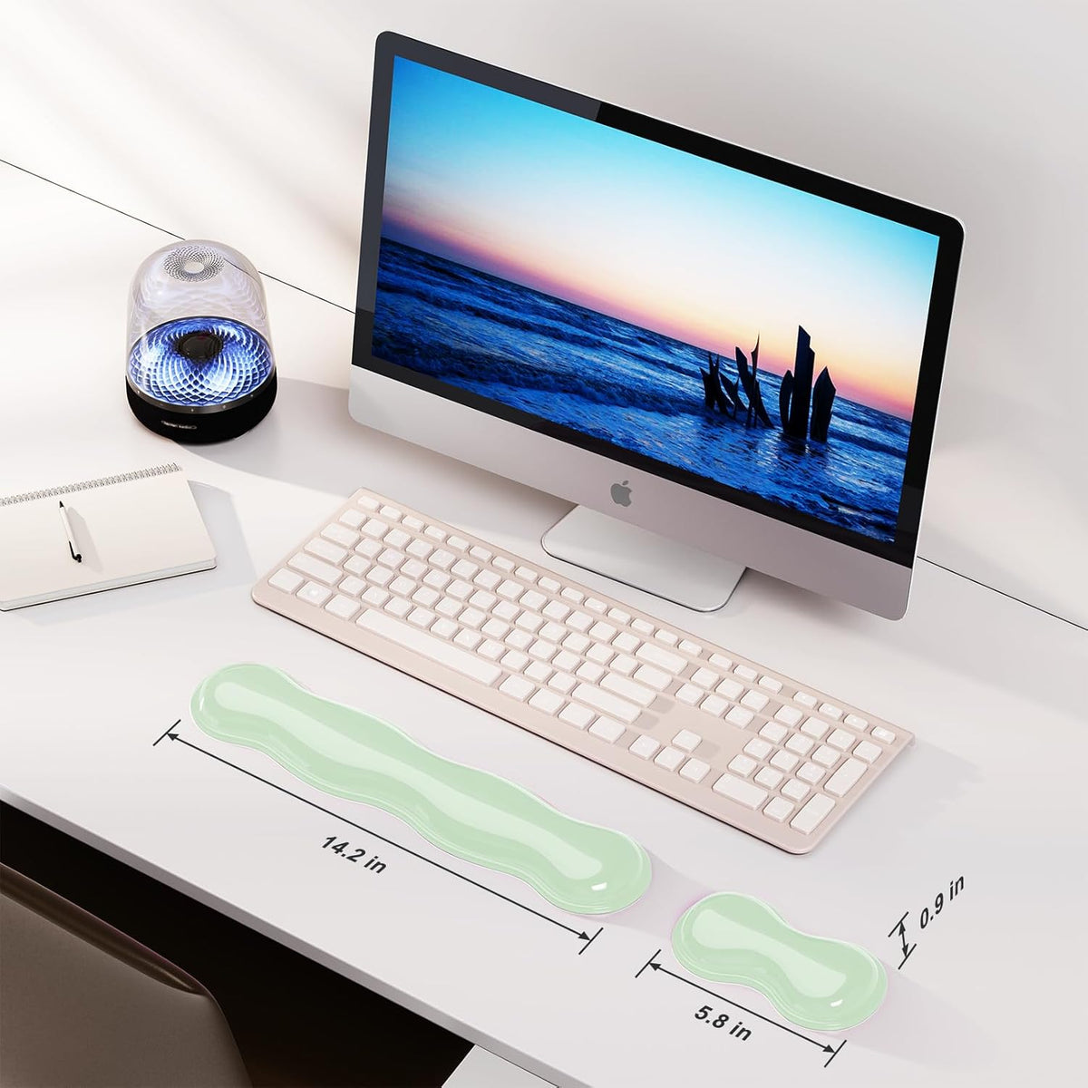 Gel Keyboard and Mouse Wrist Rest Set, Comfort Ergonomic Wrist Support, for Wrist Pain Relief, Computer Keyboard Wrist Rest (Transparent)