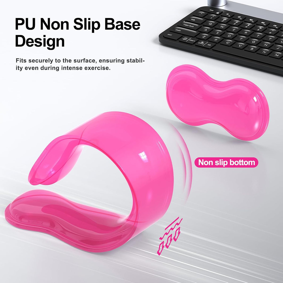 Gel Keyboard and Mouse Wrist Rest Set, Comfort Ergonomic Wrist Support, for Wrist Pain Relief, Computer Keyboard Wrist Rest (Transparent)