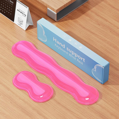 Gel Keyboard and Mouse Wrist Rest Set, Comfort Ergonomic Wrist Support, for Wrist Pain Relief, Computer Keyboard Wrist Rest (Transparent)