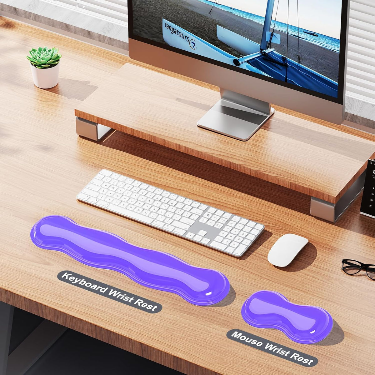 Gel Keyboard and Mouse Wrist Rest Set, Comfort Ergonomic Wrist Support, for Wrist Pain Relief, Computer Keyboard Wrist Rest (Transparent)