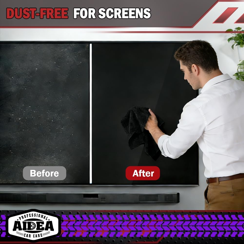 AIDEA Microfiber Cleaning Cloth-50PK, Microfiber Towels for Cars, 12"×12"