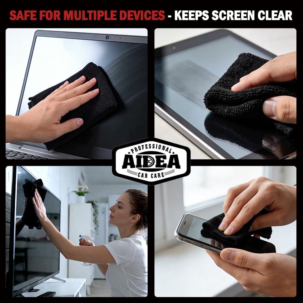 AIDEA Microfiber Cleaning Cloth-50PK, Microfiber Towels for Cars, 12"×12"