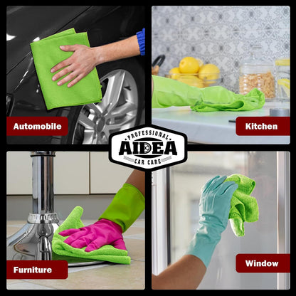 AIDEA Microfiber Cleaning Cloth-50PK, Microfiber Towels for Cars, 12"×12"