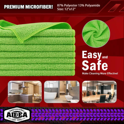 AIDEA Microfiber Cleaning Cloth-50PK, Microfiber Towels for Cars, 12"×12"