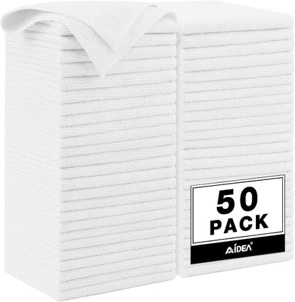 AIDEA Microfiber Cleaning Cloth-50PK, Microfiber Towels for Cars, 12"×12"