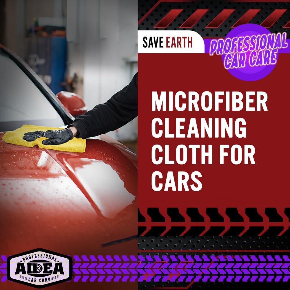 AIDEA Microfiber Cleaning Cloth-50PK, Microfiber Towels for Cars, 12"×12"