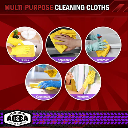 AIDEA Microfiber Cleaning Cloth-50PK, Microfiber Towels for Cars, 12"×12"