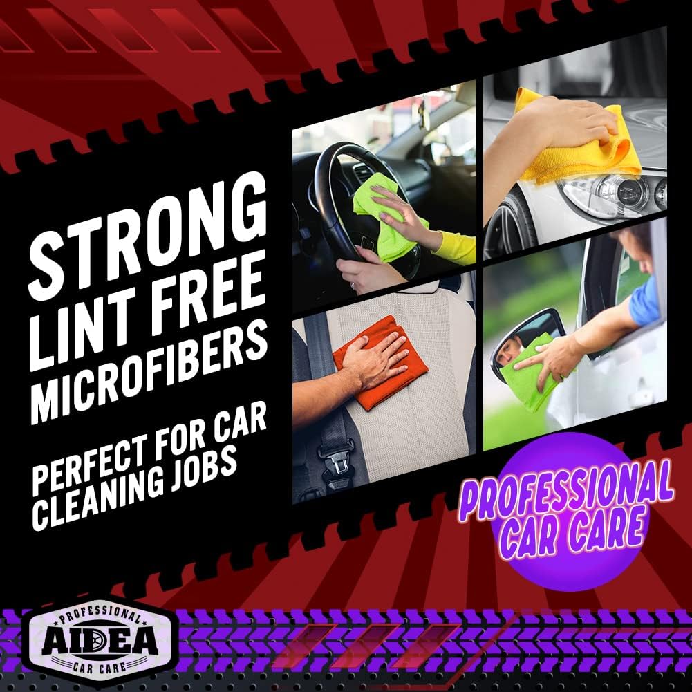 AIDEA Microfiber Cleaning Cloth-50PK, Microfiber Towels for Cars, 12"×12"