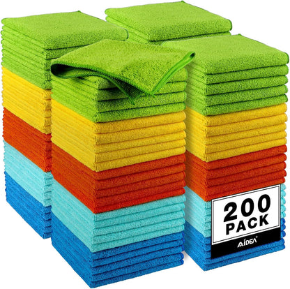AIDEA Microfiber Cleaning Cloth-50PK, Microfiber Towels for Cars, 12"×12"