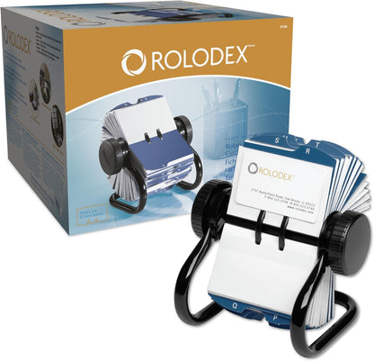 Rotary Business Card File, 400-Card Capacity, Black
