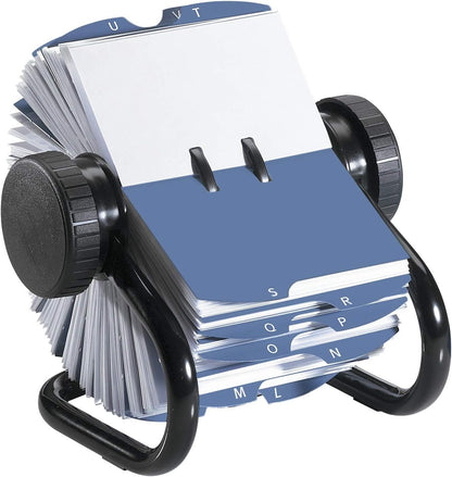 Rotary Business Card File, 400-Card Capacity, Black