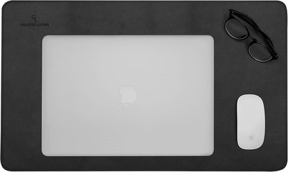 Desk Mat, Office Writing Desk Pad, Large 36" x 17" Dark Brown, for Top of Desks, Gift Ready Elegant Computer Desk Cover Protector PU Leather