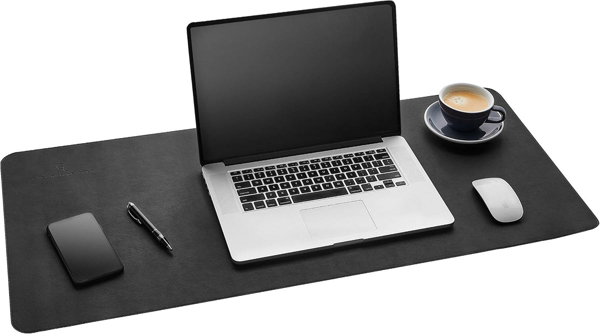 Desk Mat, Office Writing Desk Pad, Large 36" x 17" Dark Brown, for Top of Desks, Gift Ready Elegant Computer Desk Cover Protector PU Leather