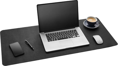 Desk Mat, Office Writing Desk Pad, Large 36" x 17" Dark Brown, for Top of Desks, Gift Ready Elegant Computer Desk Cover Protector PU Leather