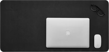 Desk Mat, Office Writing Desk Pad, Large 36" x 17" Dark Brown, for Top of Desks, Gift Ready Elegant Computer Desk Cover Protector PU Leather
