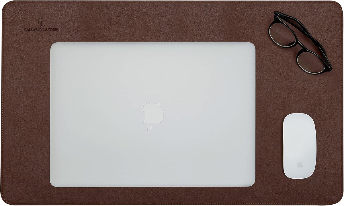 Desk Mat, Office Writing Desk Pad, Large 36" x 17" Dark Brown, for Top of Desks, Gift Ready Elegant Computer Desk Cover Protector PU Leather