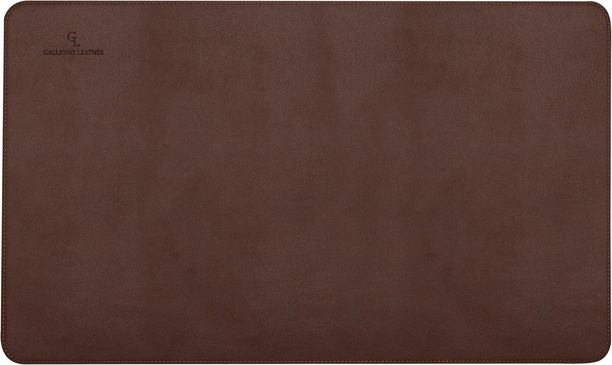 Desk Mat, Office Writing Desk Pad, Large 36" x 17" Dark Brown, for Top of Desks, Gift Ready Elegant Computer Desk Cover Protector PU Leather