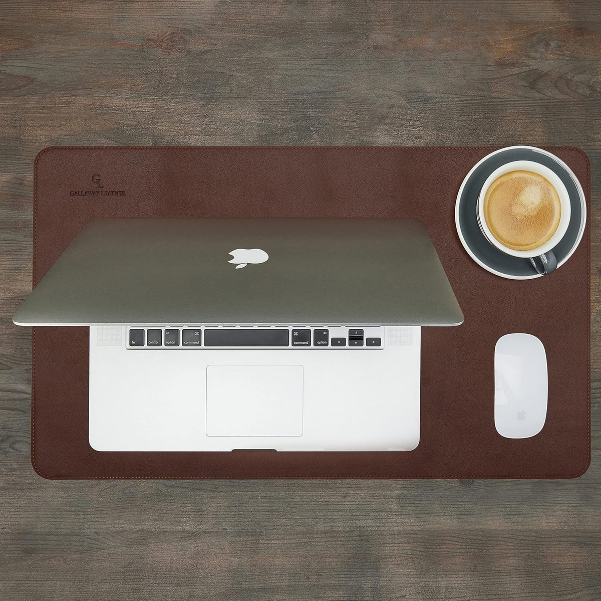 Desk Mat, Office Writing Desk Pad, Large 36" x 17" Dark Brown, for Top of Desks, Gift Ready Elegant Computer Desk Cover Protector PU Leather