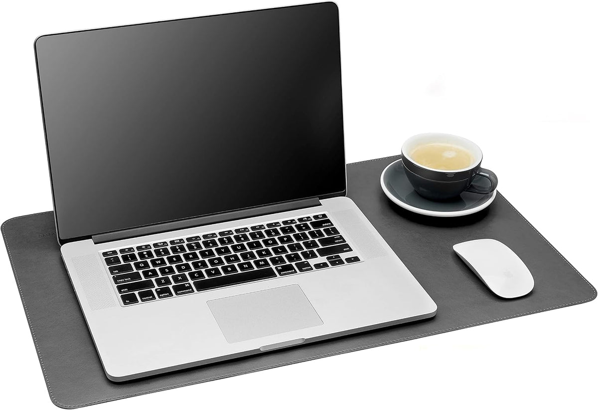 Desk Mat, Office Writing Desk Pad, Large 36" x 17" Dark Brown, for Top of Desks, Gift Ready Elegant Computer Desk Cover Protector PU Leather