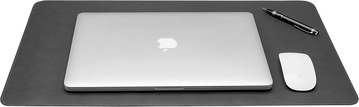 Desk Mat, Office Writing Desk Pad, Large 36" x 17" Dark Brown, for Top of Desks, Gift Ready Elegant Computer Desk Cover Protector PU Leather