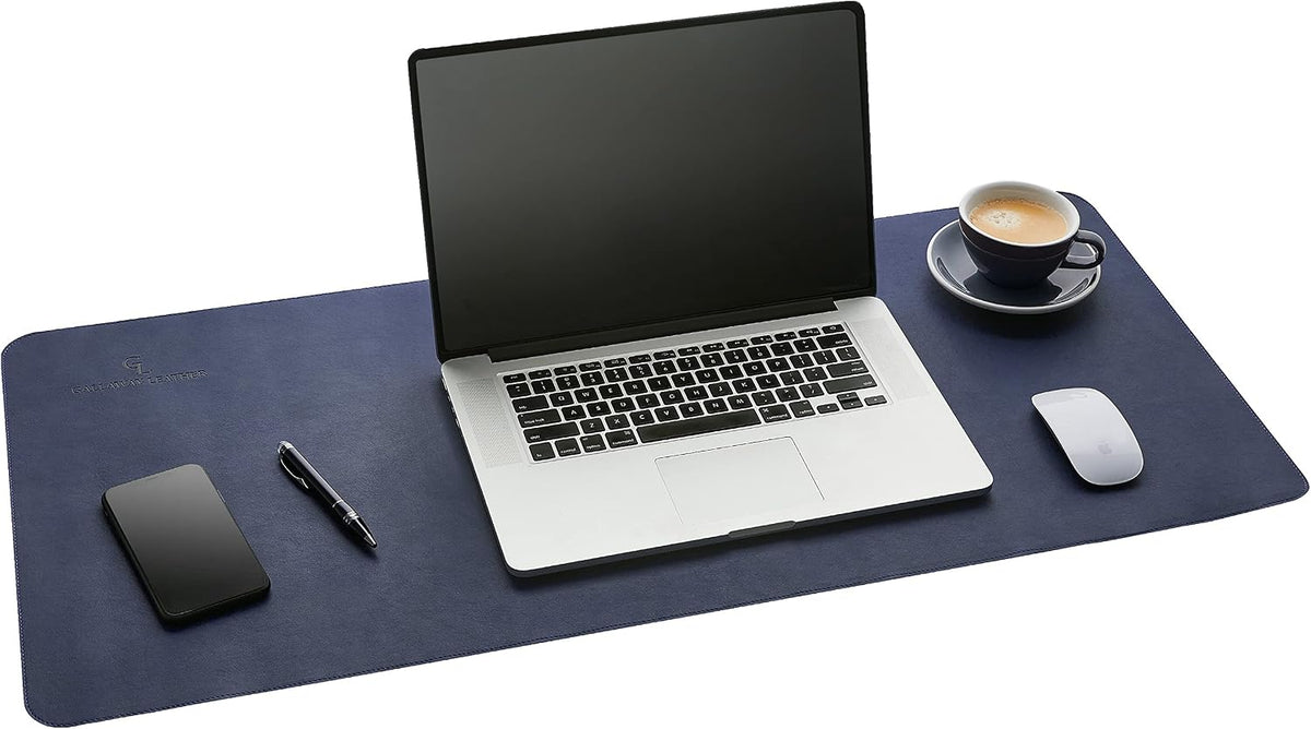 Desk Mat, Office Writing Desk Pad, Large 36" x 17" Dark Brown, for Top of Desks, Gift Ready Elegant Computer Desk Cover Protector PU Leather