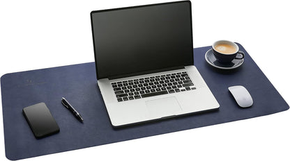 Desk Mat, Office Writing Desk Pad, Large 36" x 17" Dark Brown, for Top of Desks, Gift Ready Elegant Computer Desk Cover Protector PU Leather