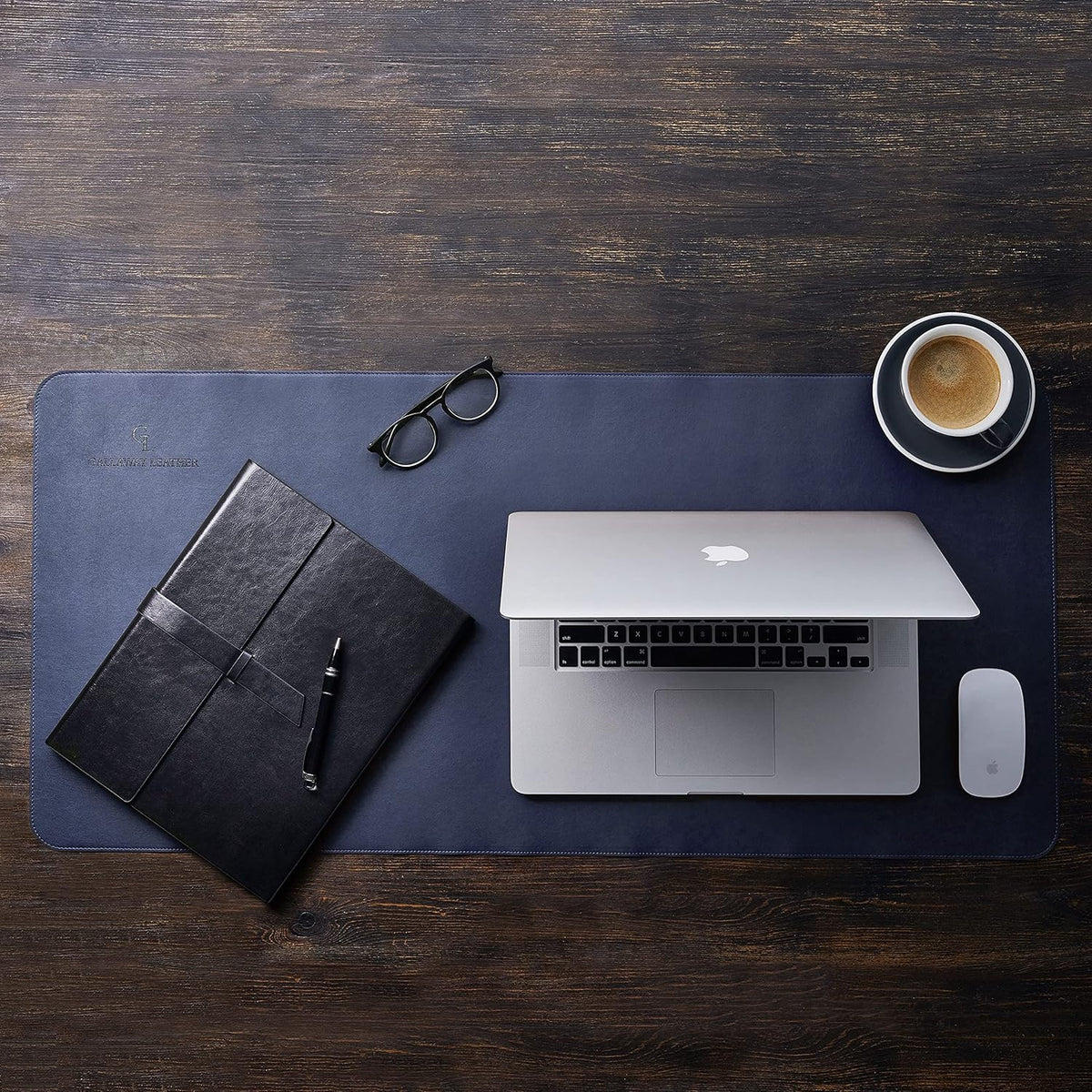 Desk Mat, Office Writing Desk Pad, Large 36" x 17" Dark Brown, for Top of Desks, Gift Ready Elegant Computer Desk Cover Protector PU Leather