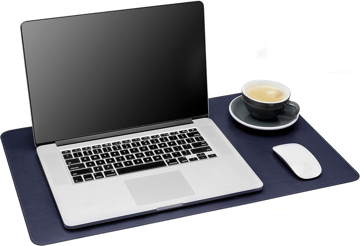 Desk Mat, Office Writing Desk Pad, Large 36" x 17" Dark Brown, for Top of Desks, Gift Ready Elegant Computer Desk Cover Protector PU Leather