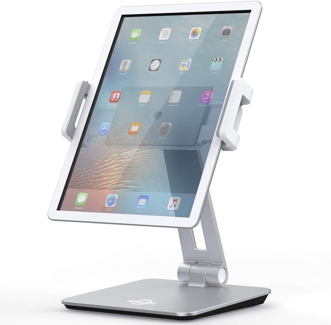 Tablet Stand Holder, Tightness Adjustable Multi-Angle Foldable Eye-Level Aluminum Solid Tablets Stands Dock for 4''-14''Tablets/Phone, iPad Series,Samsung Galaxy Tabs,Kindle Fire,Etc.