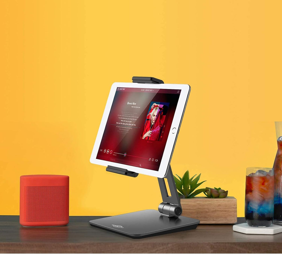 Tablet Stand Holder, Tightness Adjustable Multi-Angle Foldable Eye-Level Aluminum Solid Tablets Stands Dock for 4''-14''Tablets/Phone, iPad Series,Samsung Galaxy Tabs,Kindle Fire,Etc.