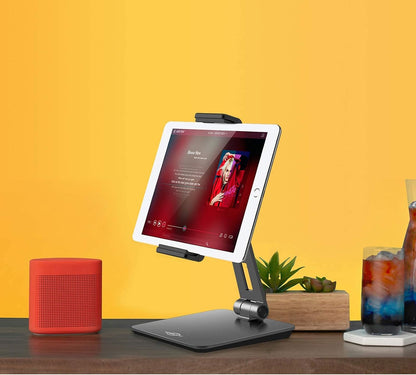 Tablet Stand Holder, Tightness Adjustable Multi-Angle Foldable Eye-Level Aluminum Solid Tablets Stands Dock for 4''-14''Tablets/Phone, iPad Series,Samsung Galaxy Tabs,Kindle Fire,Etc.