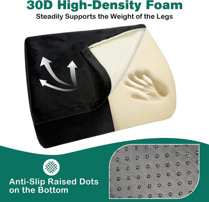 Adjustable Foot Rest Under Desk Removable Warmer Pocket Desk Foot Stool with High-Density Foam and Washable Cover Ergonomic Black Leg Rest for Home Office