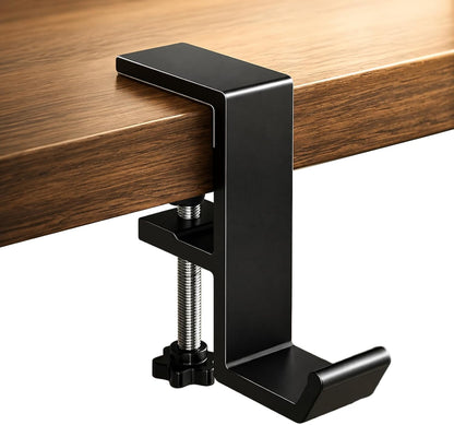 Headphone Stand - Aluminum Alloy Headphone Holder, Under Headset Stand for Desk Fit for PC Gaming Headset Hanger Hook Suitable for Office, Computer, Student Class Desk, Handmade Creator Table