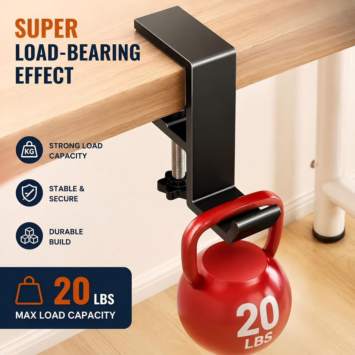 Headphone Stand - Aluminum Alloy Headphone Holder, Under Headset Stand for Desk Fit for PC Gaming Headset Hanger Hook Suitable for Office, Computer, Student Class Desk, Handmade Creator Table