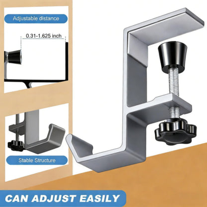 Headphone Stand - Aluminum Alloy Headphone Holder, Under Headset Stand for Desk Fit for PC Gaming Headset Hanger Hook Suitable for Office, Computer, Student Class Desk, Handmade Creator Table