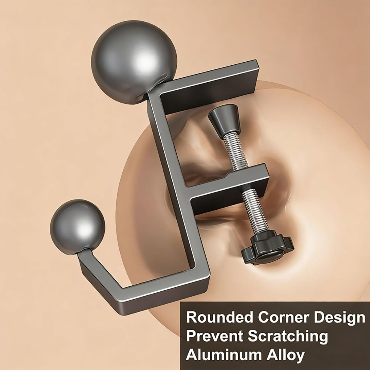 Headphone Stand - Aluminum Alloy Headphone Holder, Under Headset Stand for Desk Fit for PC Gaming Headset Hanger Hook Suitable for Office, Computer, Student Class Desk, Handmade Creator Table