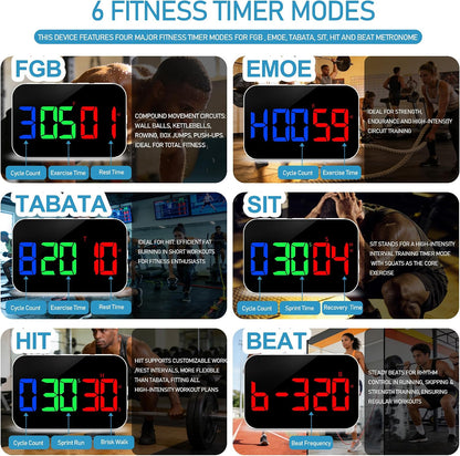 Digital Timer for Classroom, Pomodoro, Gym & Kitchen – Rechargeable Magnetic Countdown Timer, Large LED Display, Loud Alarm, 3 Volume Levels & 3 Brightness Settings