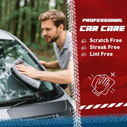 Microfiber Cleaning Cloths Bulk-15 Pack, Gray Microfiber Towels for Cars