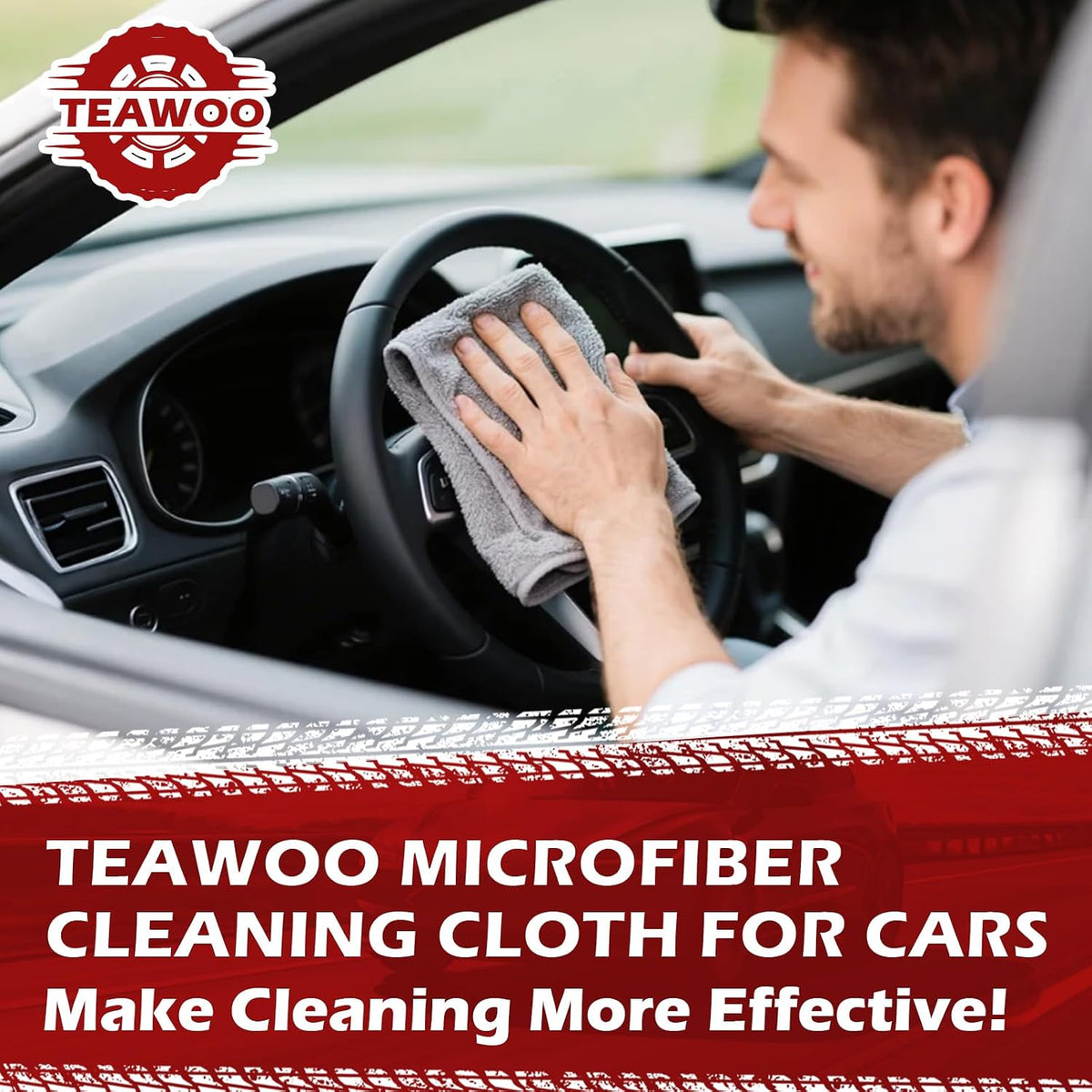 Microfiber Cleaning Cloths Bulk-15 Pack, Gray Microfiber Towels for Cars