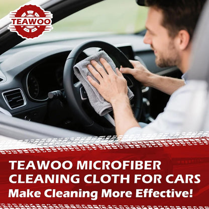 Microfiber Cleaning Cloths Bulk-15 Pack, Gray Microfiber Towels for Cars