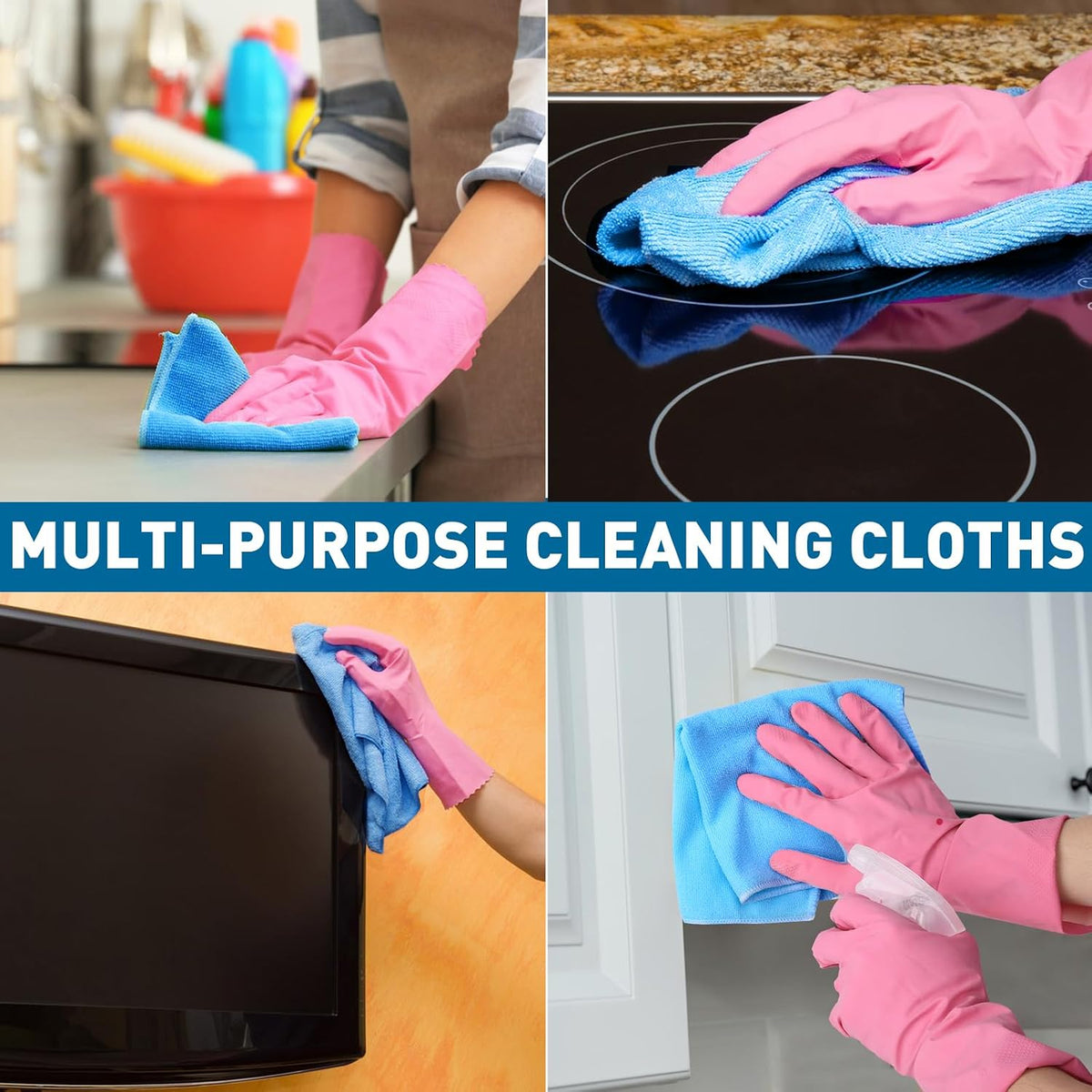 Microfiber Cleaning Cloths Bulk-15 Pack, Gray Microfiber Towels for Cars