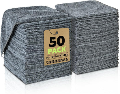 Microfiber Cleaning Cloths Bulk-15 Pack, Gray Microfiber Towels for Cars