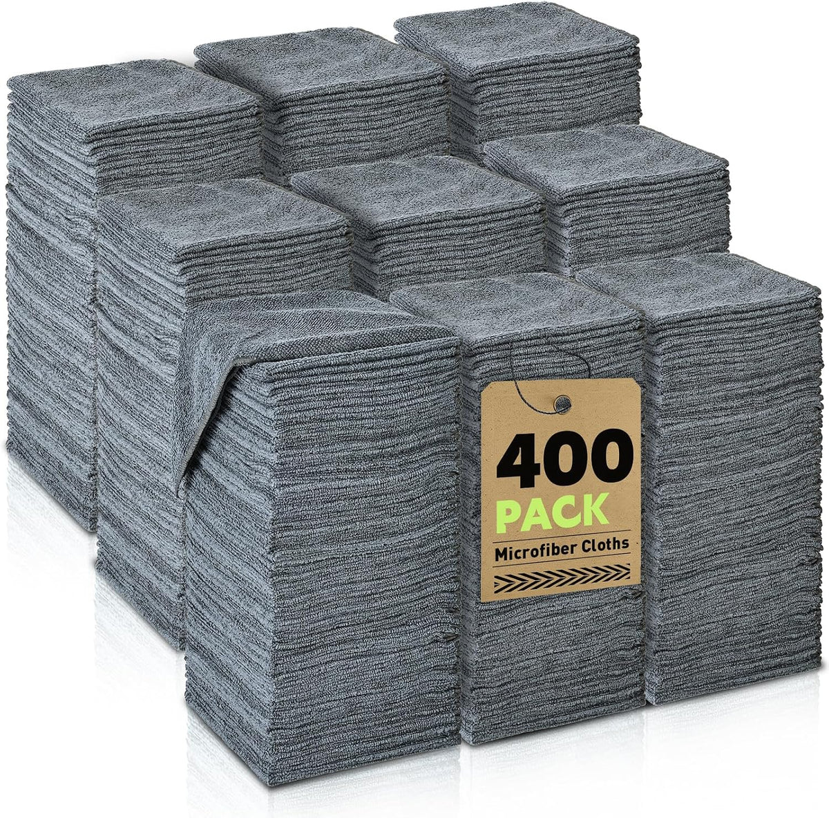 Microfiber Cleaning Cloths Bulk-15 Pack, Gray Microfiber Towels for Cars