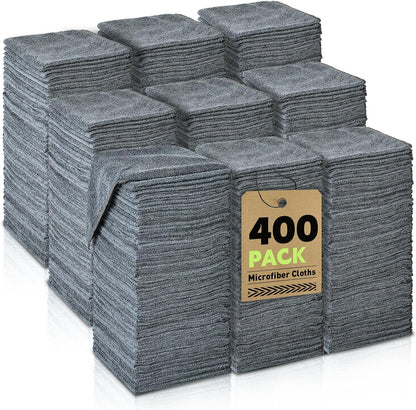 Microfiber Cleaning Cloths Bulk-15 Pack, Gray Microfiber Towels for Cars