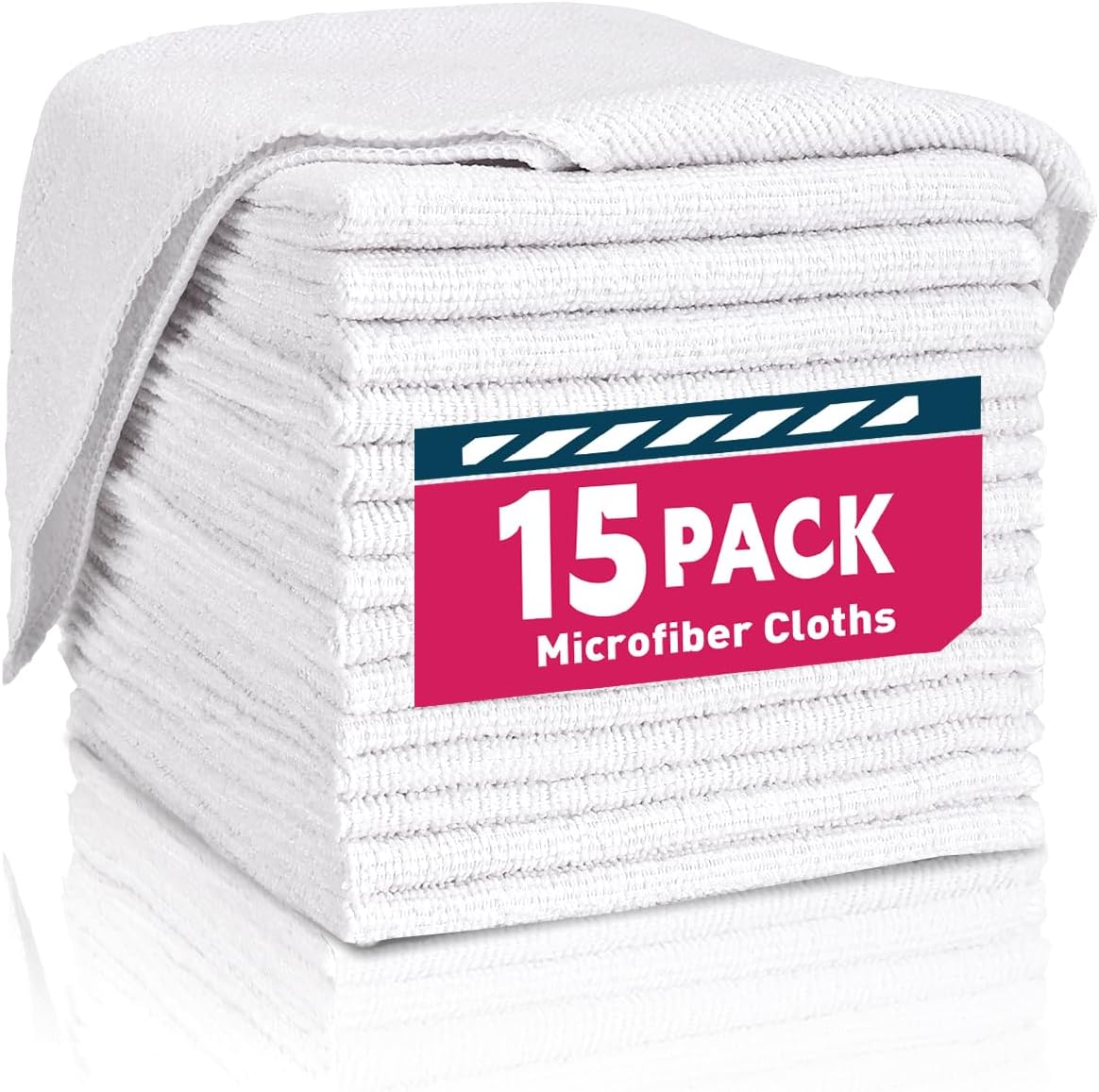 Microfiber Cleaning Cloths Bulk-15 Pack, Gray Microfiber Towels for Cars